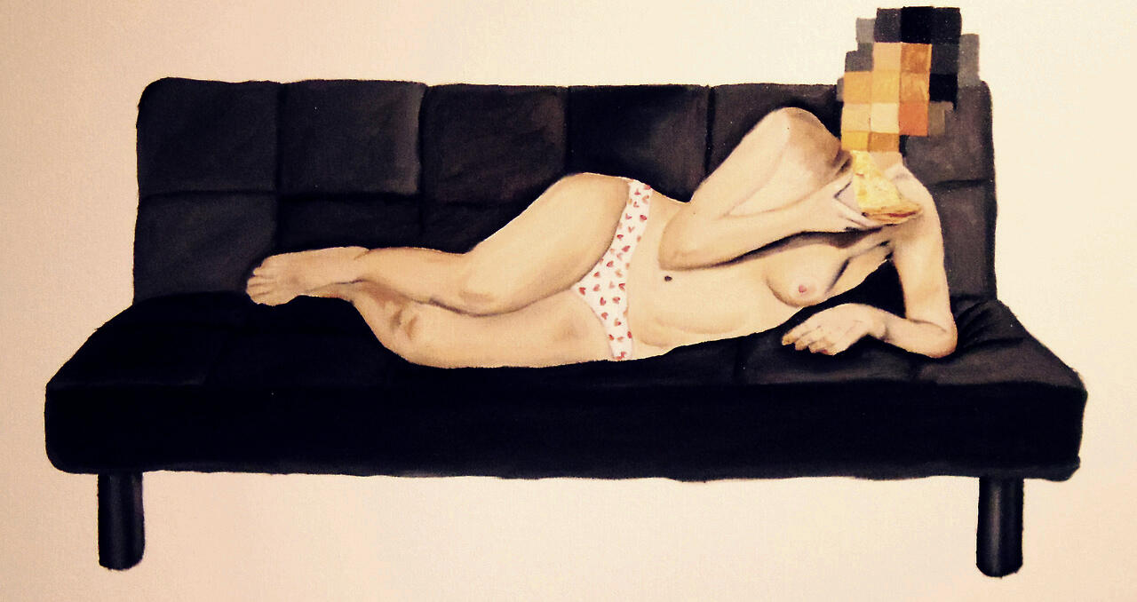Oil on canvas. 48" x 24".